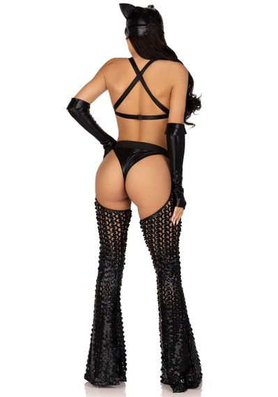 Эротический костюм кошечки-госпожи Leg Avenue Mistress Kitty L, перчатки, комбинезон, маска sexstyle | Зображення 5