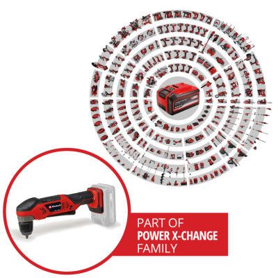 Дрель Einhell угловая TE-AD 18 Li - Solo PXC 18В, 1100 об/мин, 45Нм (без АКБ и ЗУ) (4514290) | Зображення 2