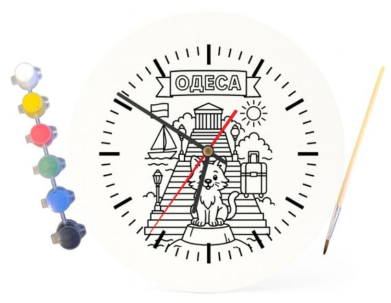 Дитячий набір для творчості годинник розмальовка Одеса 30 см (Г0134) | Зображення 3