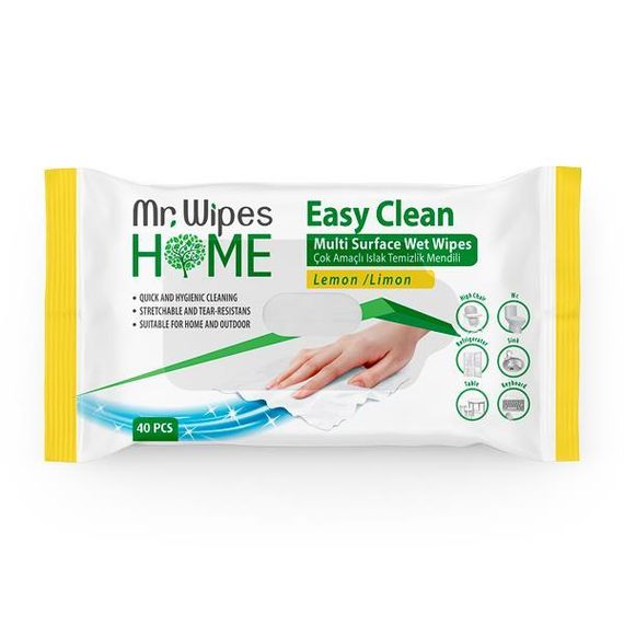 Вологі серветки для прибирання Mr. Wipes "Лимон", 40 шт | Зображення 1