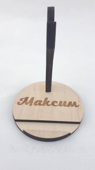 Підставка для телефону дерев'яна, настільний тримач для смартфона, іменний стенд із фанери з гравіюванням | Зображення 3