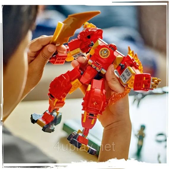 Конструктор LEGO Ninjago Робот огненной стихии Кая (Kai's Elemental Fire Mech) – Робот-трансформер и 4 минифигурки | Зображення 8