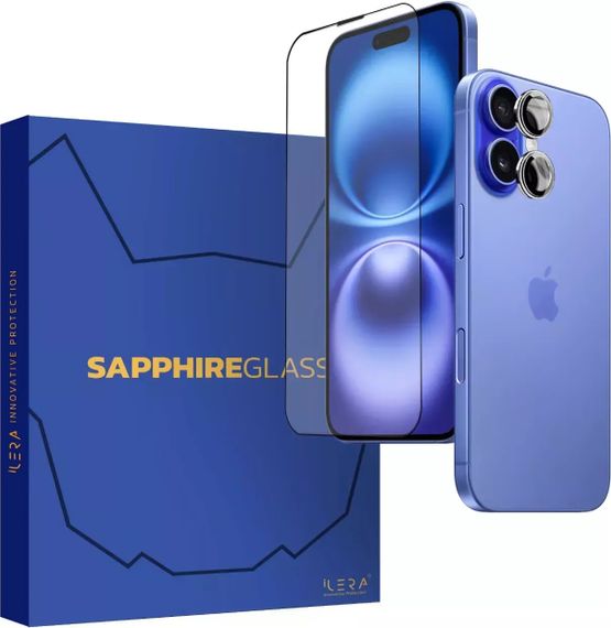 Захисне скло для смартфона iLera Sapphire Ultra + Glass для Apple iPhone 16 (iLSPDL+16) | Зображення 1