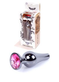 Анальна пробка B - Series HeavyFun Jawellery Dark Silver, рожева