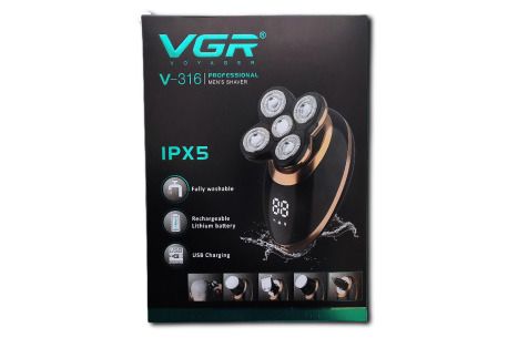 Електробритва з бездротовим зарядом і ергономічним дизайном XPRO VGR V-316 (41269-316_668) | Зображення 2