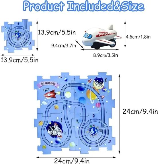 Пазл для дітей "Railcar Puzzle" з іграшковим літаком (5 деталей) | Зображення 4