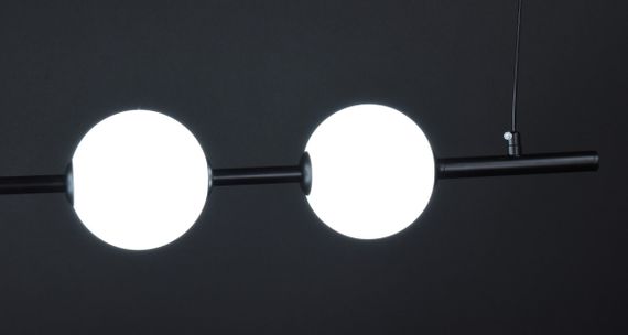 Люстра світлодіодна підвісна LED світильник для квартири на стелю лед 27866 Чорний 25-120х12х105 см. | Зображення 5