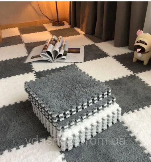 Килимок-пазл з плюшевим покриттям 10 пазлів 30х30х1.5 см | Зображення 1