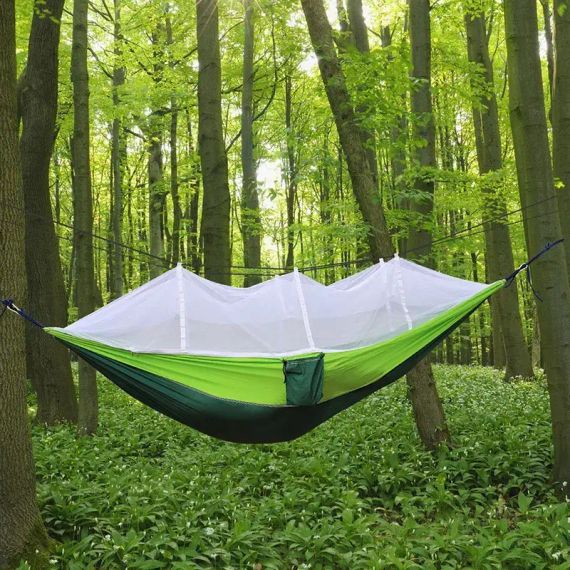 Підвісний гамак з москітною сіткою HIeha нейлоновий, з кишенею, повний комплект | Зображення 3