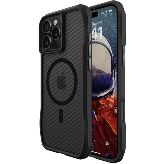 Чохол TPU Space Octagon with MagSafe для Apple iPhone 16 Pro Max (6.9") Carbon Black | Зображення 1
