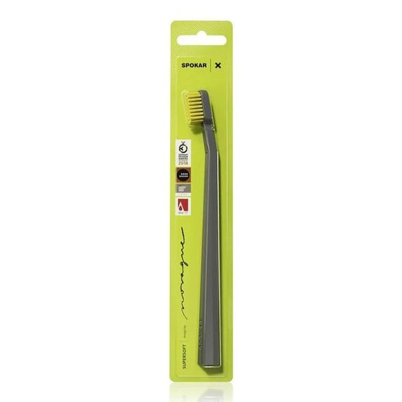 Зубна щітка Spokar 3429 X Super Soft (супер м'яка), діаметр щетинок 0,12мм., чорна з жовтим
