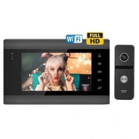 Комплект домофона CoVi Security Steel Force Wi-Fi Black  панель Iron FHD Black
