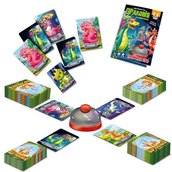 Настільна гра "Драконія" VT8010-12, 100 карток, правила гри, 1 дзвіночок | Зображення 1