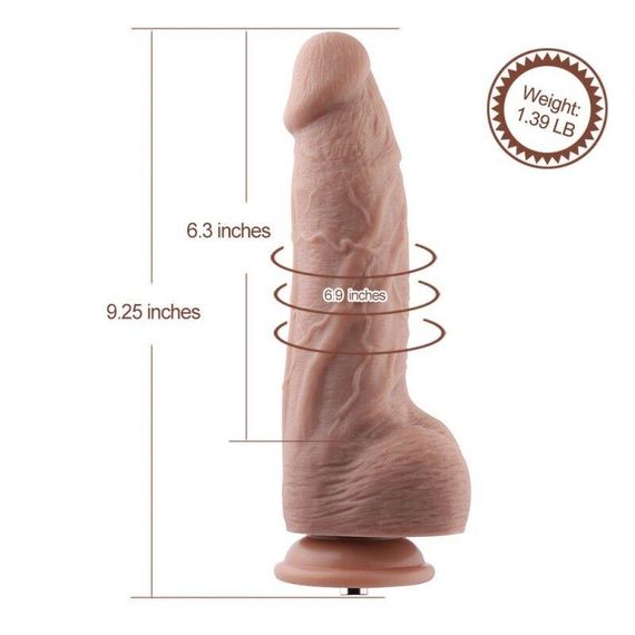 Гибкий фаллоимитатор для секс-машин Hismith 9.25″ Silicone Dildo, система KlicLok | Зображення 3