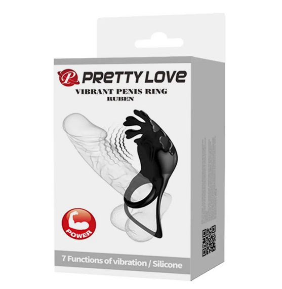 Кільце рекційне Pretty Love — Vibration Penis Ring Ruben Black sexstyle | Зображення 15