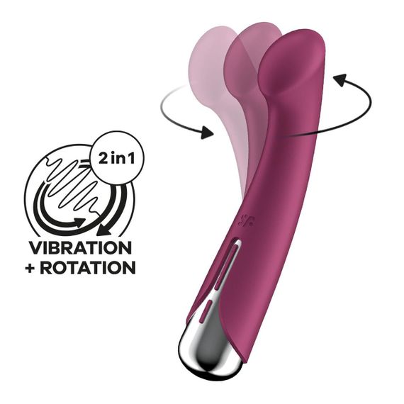 Вібратор з ротацією Satisfyer Spinning G-Spot 1 Red, плоский майданчик для стимуляції точки G Sex Aura