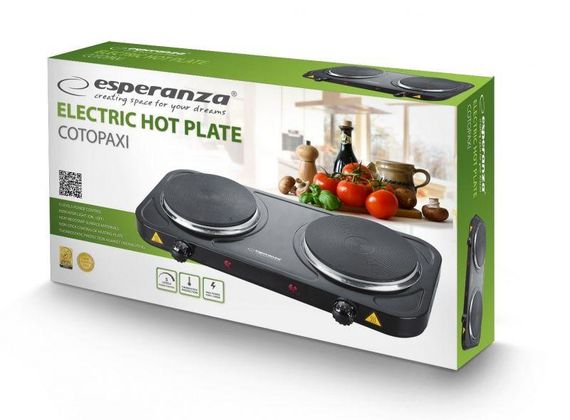 Электроплита настольная Esperanza EKH-010K, 2000 Вт, 2 конфорки, механическое управление | Зображення 6