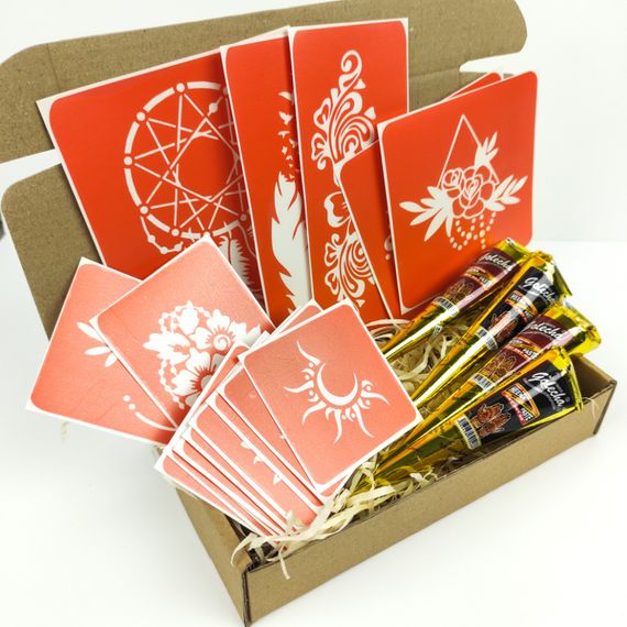 Набір хни з трафаретами для біо-тату №6 henna-set-06 | Зображення 6