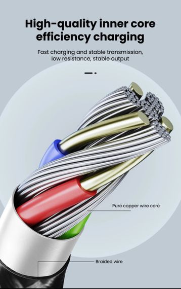 Кабель USB Type-C для швидкого заряджання Huawei Mate (1 метр), 90 градусів, берюзовий | Зображення 4
