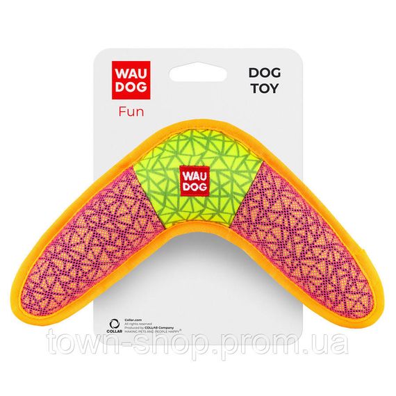 Игрушка для собак WAUDOG Fun, "Бумеранг", Ш 24 см, Дл 14 см розовый