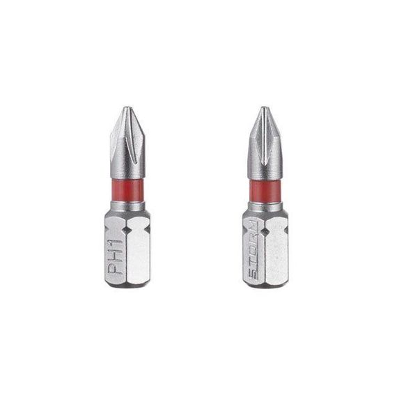 Комплект викруткових насадок PH1 1/4" * 25 мм, S2, пак. 2 шт., STORM INTERTOOL VT-02171 | Зображення 2