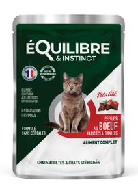 Корм Equilibre & Instinct влажный для стерилизованных котов с говядиной в соусе 85 гр
