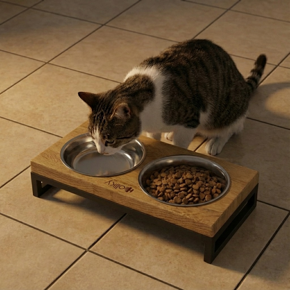 Миски на подставке для маленьких собак и котов Hollky Base XS (2 × 0,25 л) BXS-28145-GRNT | Зображення 1