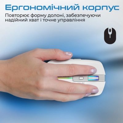 Мышка Promate Kitt Wireless White (kitt.white) | Зображення 1