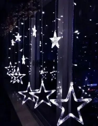 Светодиодная гирлянда штора звездопад 138LED (гирлянда со звездами): длина 2,5м ( белый цвет) | Зображення 2