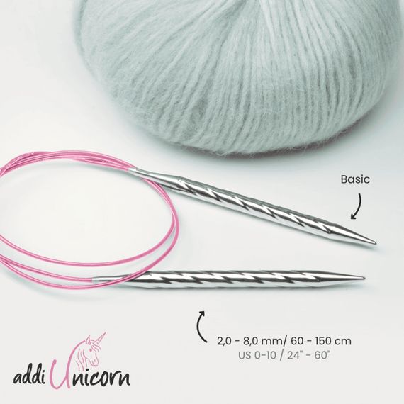 Спиці кругові Addi Unicorn, 100 см (2 мм) | Зображення 1