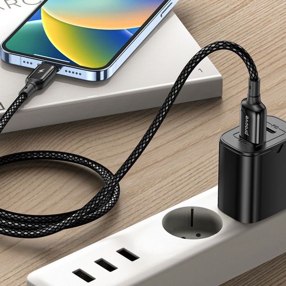 Кабель Proove Dense Metal Lightning 2.4A (1m) black | Зображення 9