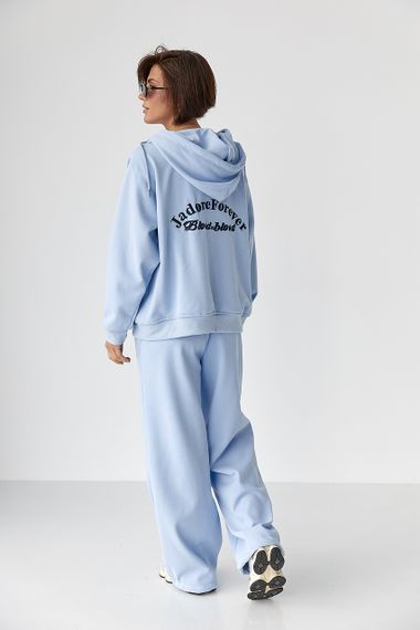 Теплий спортивний костюм з капюшоном - блакитний цвет, S/M (є розміри) | Зображення 1