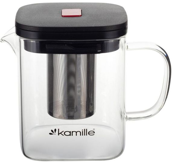 Чайник скляний заварювальний Kamille 600мл зі знімним ситечком (0778s) | Зображення 1