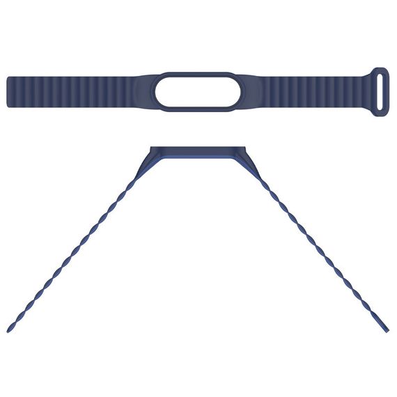 Ремінець Dual-color Magnetic для Xiaomi Mi Band 7/6/5/4/3 Navy Blue / Blue | Зображення 3