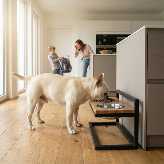 Миски на регулируемой подставке для средних собак Hollky Flex M (2 × 0.85 л) FM-422530-GRNT | Зображення 1