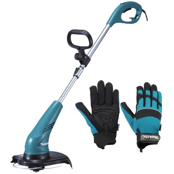 Тример електричний Makita UR3000 BEO1 з рукавичками Makita (300 мм, 9000 об/хв, 1.6 мм, 450 Вт)