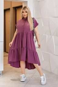 Жіноча сукня oversize SOLINNA  із софту великих розмірів 46–60, літня сукня вільного крою LI-5908 Теракотовий, 50-52