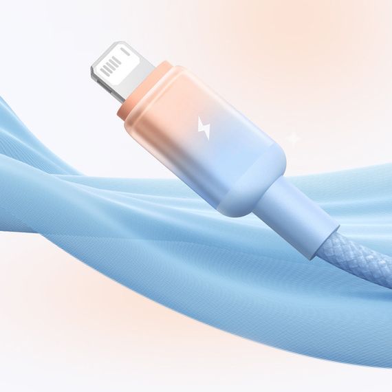 Дата кабель Baseus Discolor Series Fast Charging USB to Lightning 2.4A (1m) (P10374900) Galaxy Blue | Зображення 2