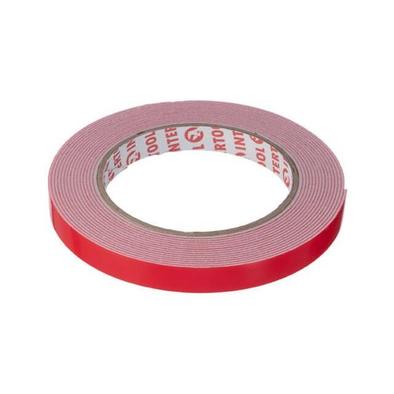 Стрічка клейка двостороння універсальна 5 м, 12*1 мм, біла, спінений поліетилен INTERTOOL KT-0813 | Зображення 1