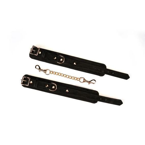 Наручники Liebe Seele Boudoir Amor Wrist Cuffs Black, з’єднувальний ланцюжок на карабінах | Зображення 3