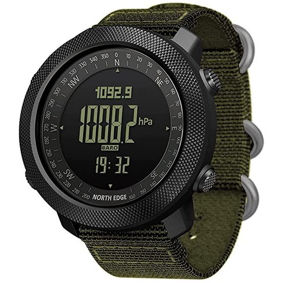 North Edge Мужские водостойкие спортивные тактические с компасом часы North Edge Apache Green 5BAR | Зображення 1
