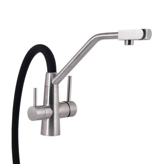 Смеситель для кухни Lidz Aria 020F3 с гибким изливом с подключением для питьевой воды (k35) LDARI020F3BNK37647 BNK | Зображення 2