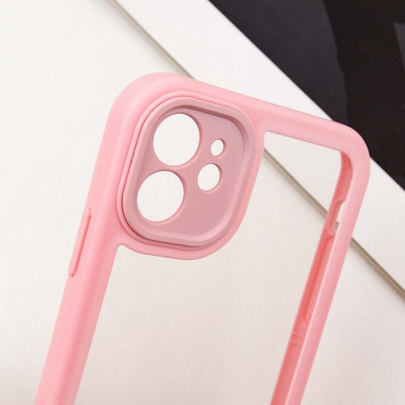 TPU чохол Transparent + Colour 1,5mm для Apple iPhone 12 (6.1") Pink | Зображення 4