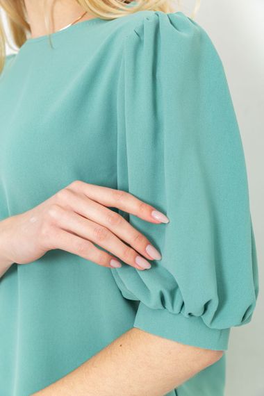 Костюм жіночий однотонний класичний, колір оливковий, 214R559 | Зображення 4
