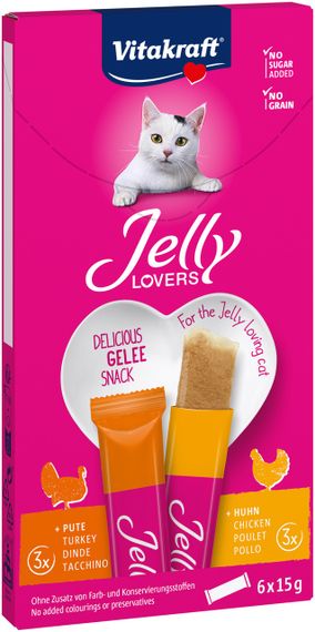 Ласощі для котів з куркою та індичкою Vitakraft Jelly Chicken Turkey, 6 шт х 15 гр