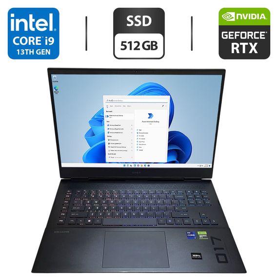 Игровой ноутбук Б-класс HP Omen 17t-cm200 / 17.3" (2560x1440) IPS / Intel Core i9-13900HX (24 (32) ядра по 3.9 - 5.4 GHz) / 16 GB DDR5 / 512 GB SSD / nVidia GeForce RTX 4080, 12 GB GDDR6, 192-bit / WebCam б/у