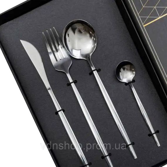 Набор столовых приборов 24 предмета набор ложек вилок и ножей на 6 персон Серебристый HP-20-42 | Зображення 1