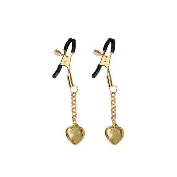Затискачі для сосків Liebe Seele Solid Heart Nipple Clamps Gold Sex Aura