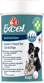 Витамины для кожи и шерсти у кошек и собак 8in1 Excel Brewers Yeast, 140 табл