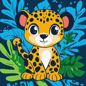 Картина по номерам "Веселый леопард" KHO1271, 30х30 см